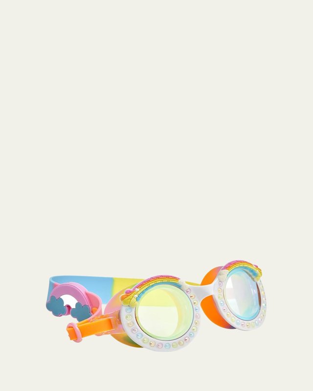 Kid's Rainbow Rhinestone Youth Swim Goggles